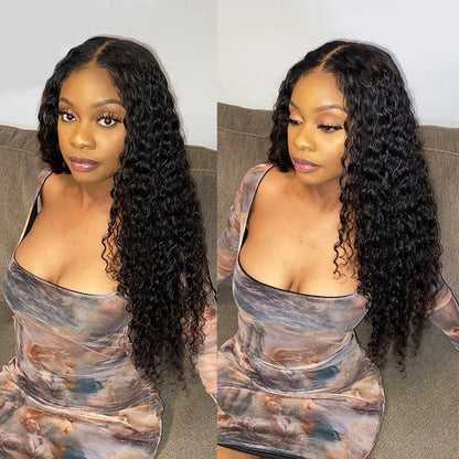 Pre Cut Glueless Human Hair Wig 13x4 Curly 250% Front Wig 7x5 Water Wave Lace Closure Wig Ready To Wear Deep Wave Wig For Women