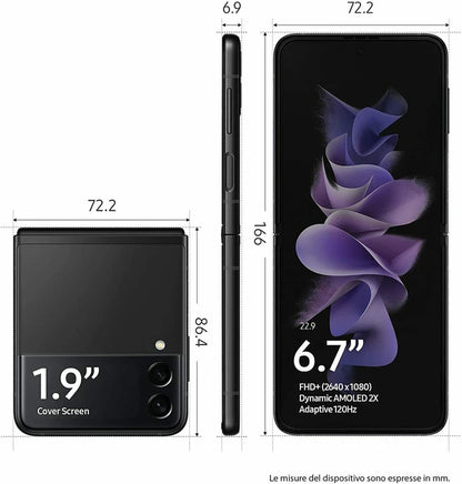 Samsung Galaxy Z Flip 3 Flip3 5G F711U1 F711N F711B 6.7" 8GB 128/256GB NFC Snapdragon Original Unlocked Foldable 95% New Phone