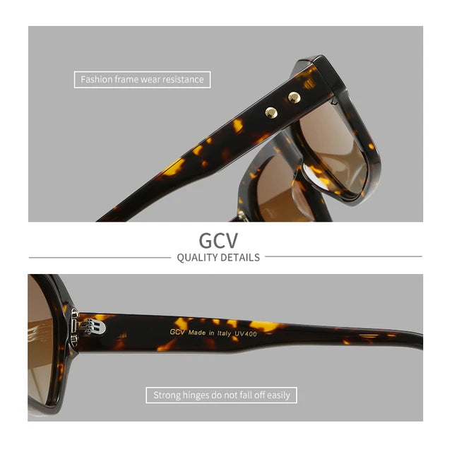 GCV Brand Acetate Square Rectangular Polarized Sunglasses Man Women Fashion Outdoors Eyewear Uv400 Quality Of Luxury Goods