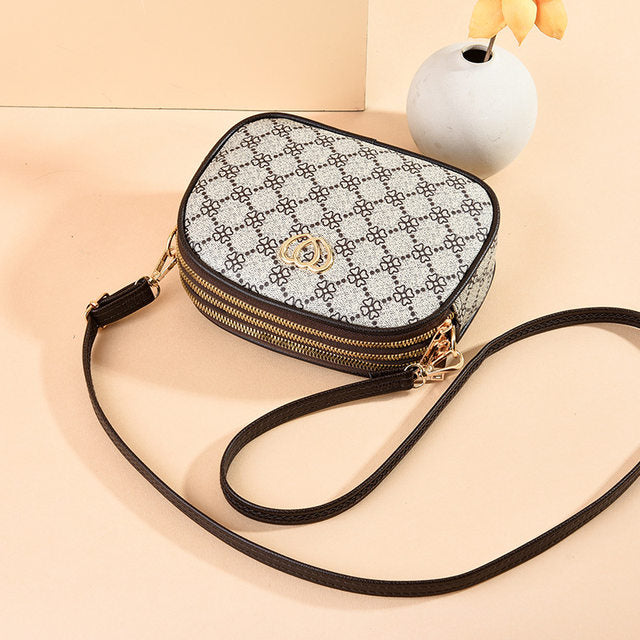 3 Zipper Women Crossbody Shoulder Bag 2024 New Fashion PU Crossbody Bag Large Capacity Female Bag Heart-shaped Hardware