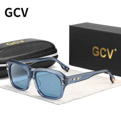 GCV Brand Acetate Square Rectangular Polarized Sunglasses Man Women Fashion Outdoors Eyewear Uv400 Quality Of Luxury Goods