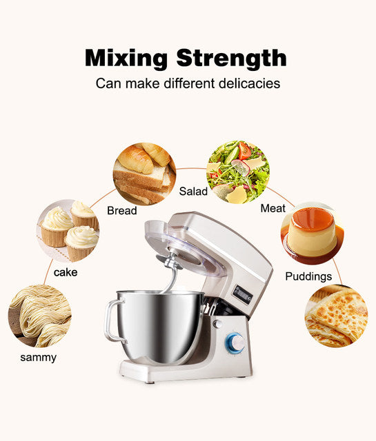 SUNATUR 10L Stand Mixer Electric Kitchen Mixer Food Processor 2200W Dough Kneading Machine Kneader Kitchen Appliances