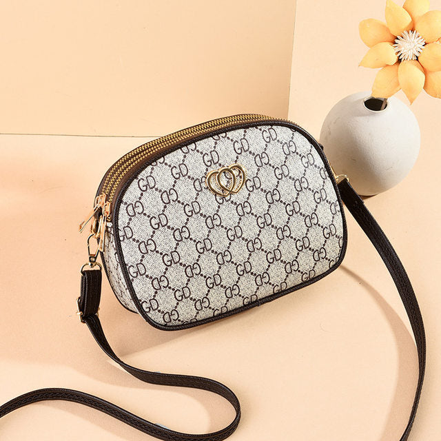 3 Zipper Women Crossbody Shoulder Bag 2024 New Fashion PU Crossbody Bag Large Capacity Female Bag Heart-shaped Hardware