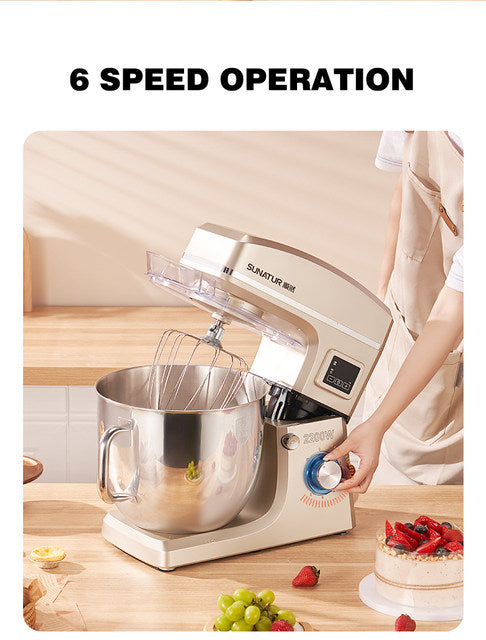 SUNATUR 10L Stand Mixer Electric Kitchen Mixer Food Processor 2200W Dough Kneading Machine Kneader Kitchen Appliances