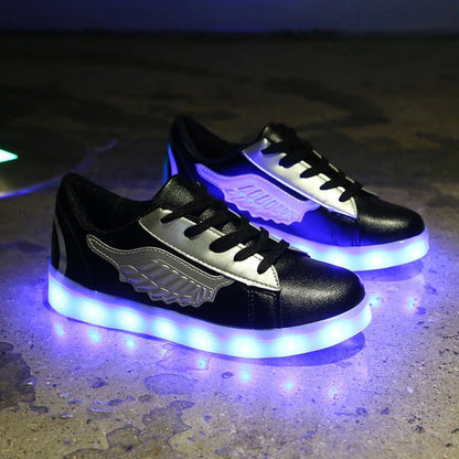 Usb Rechargeable Luminous with Lights for Women Men LED Shoes with Lighted up sole Adults lady Arrow diagram Silvery